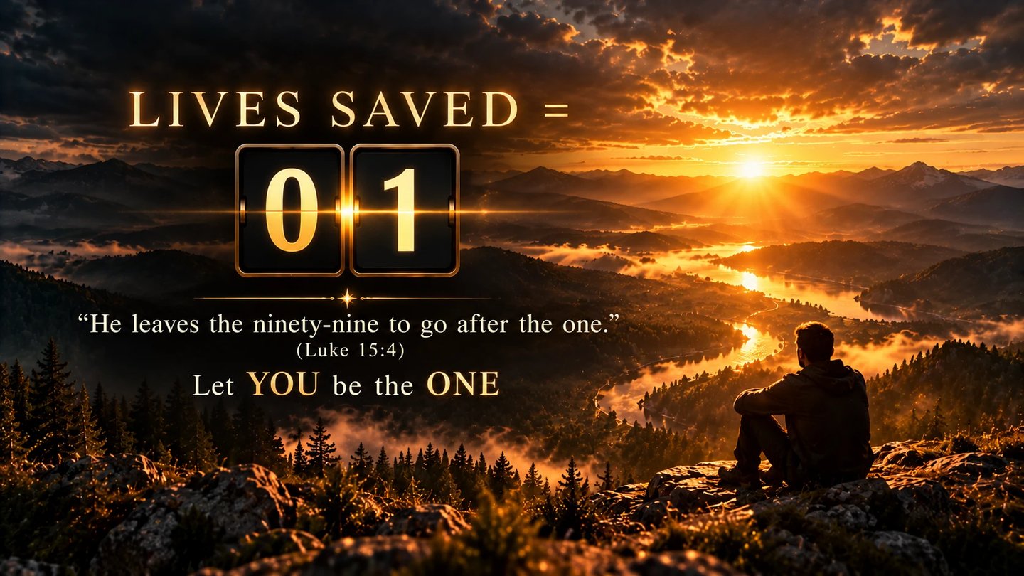 Lives saved = 1. He leaves the ninety-nine to go after the one (Luke 15:4). Let you be the one.